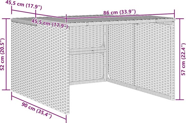 VidaXL Garáž pro robotickou sekačku 86x90x52/57 cm polyratan [365404] Barva: Šedá