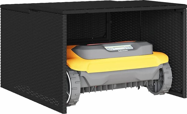 VidaXL Garáž pro robotickou sekačku 86x90x52/57 cm polyratan [365404] Barva: Šedá