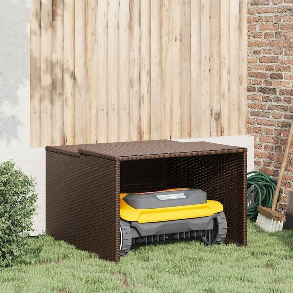 VidaXL Garáž pro robotickou sekačku 86x90x52/57 cm polyratan [365404] Barva: Šedá