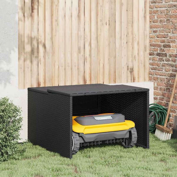 VidaXL Garáž pro robotickou sekačku 86x90x52/57 cm polyratan [365404] Barva: Šedá