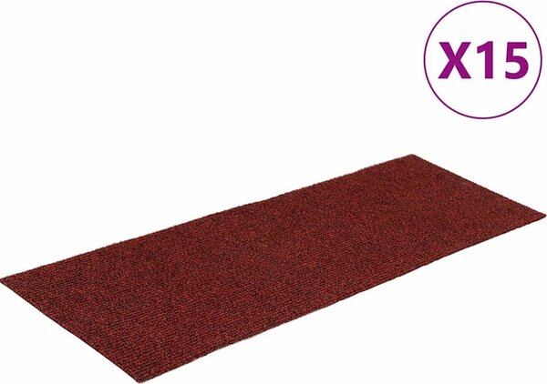 VidaXL Schodové rohože samolepicí 15 ks 60 x 25 cm obdélníkové [326916] Barva: Tmavě šedá