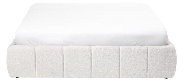Postel s úložným prostorem bez čela Buklé GENAS 140 x 200 cm Krémově bílá