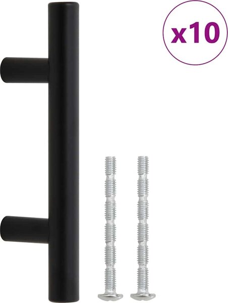 VidaXL Nábytkové úchytky 10 ks rozteč otvorů 64 mm celková délka 100 mm nerezová ocel [155364] Barva: Stříbrná