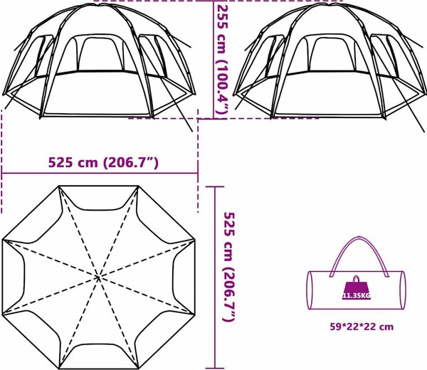 VidaXL Párty stan Šedá Voděodolný [4100644] Barva: Šedá