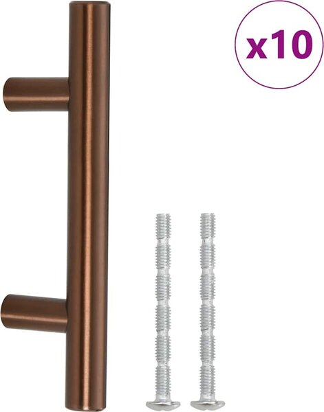 VidaXL Nábytkové úchytky 10 ks rozteč otvorů 64 mm celková délka 100 mm nerezová ocel [155364] Barva: Stříbrná