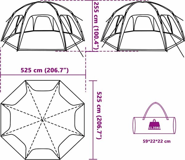 VidaXL Párty stan Šedá Voděodolný [4100644] Barva: Šedá
