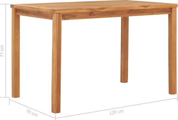 VidaXL Zahradní jídelní stůl 120 x 70 x 77 cm masivní teakové dřevo [49360]