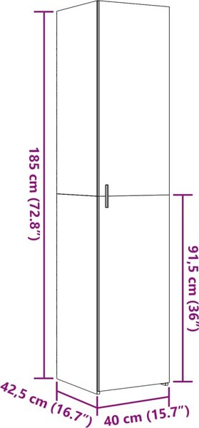 VidaXL Skříň highboard 40 x 42,5 x 185 cm kompozitní dřevo [3281404] Barva: Bílá