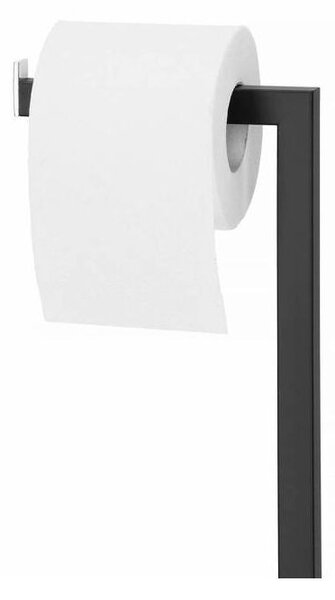 Držák na toaletní papír s WC štětkou SPRINGOS TB0013 černý/bambus