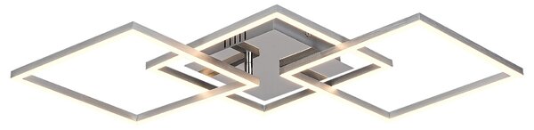 Rabalux 3200 SIGURD - LED stropní svítidlo v matném a lesklém chromu, 43W, 3000K, 76,5 x 37cm (Moderní LED stropní svítidlo)