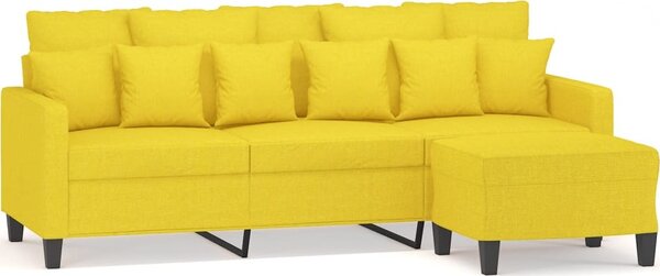 VidaXL 3místná pohovka s podnožkou 180 cm textil [3201093] Barva: Hnědá