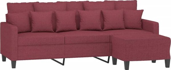 VidaXL 3místná pohovka s podnožkou 180 cm textil [3201093] Barva: Hnědá