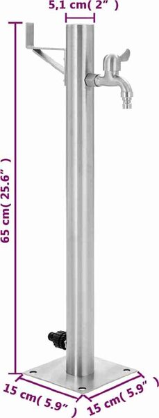 VidaXL Zahradní sloupek na vodu nerezová ocel kulatý 65 cm [45457]