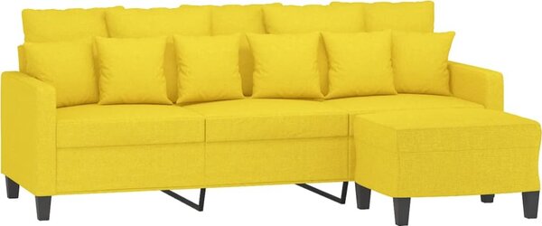 VidaXL 3místná pohovka s podnožkou 180 cm textil [3201093] Barva: Hnědá