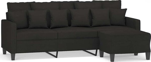 VidaXL 3místná pohovka s podnožkou 180 cm textil [3201093] Barva: Hnědá