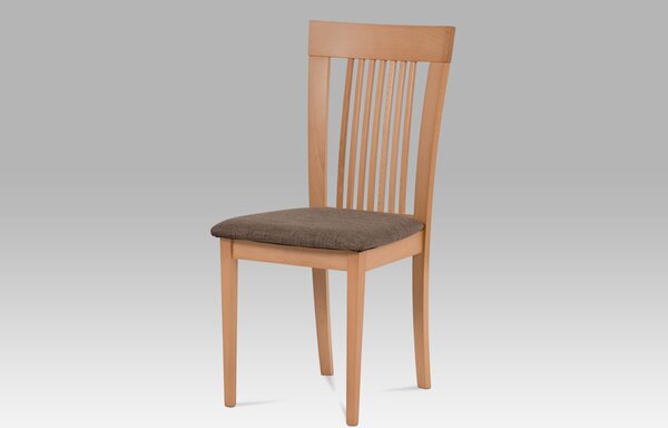 Jídelní židle, barva buk, potah hnědý