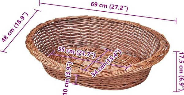 VidaXL Proutěný koš / pelech pro psa přírodní 69 cm [170341]