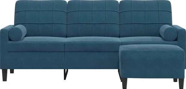 VidaXL 3místná pohovka s podnožkou 180 cm samet [3278269] Barva: Tmavě šedá
