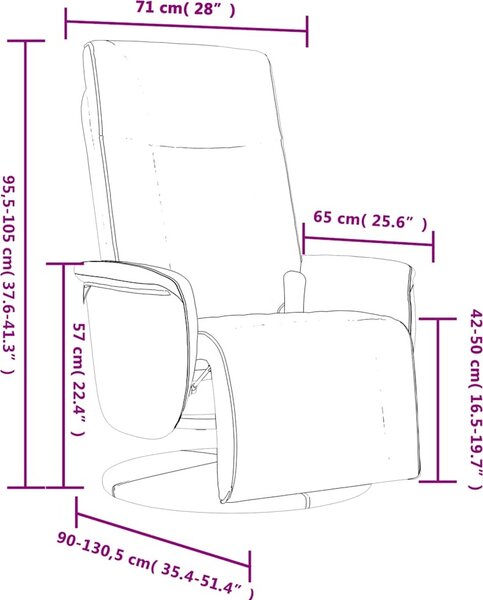 VidaXL Masážní polohovací křeslo s podnožkou umělá kůže [356516] Barva: Šedá