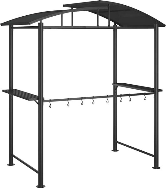VidaXL BBQ altán s bočními policemi antracitový 210x114x230 cm ocel [360139]
