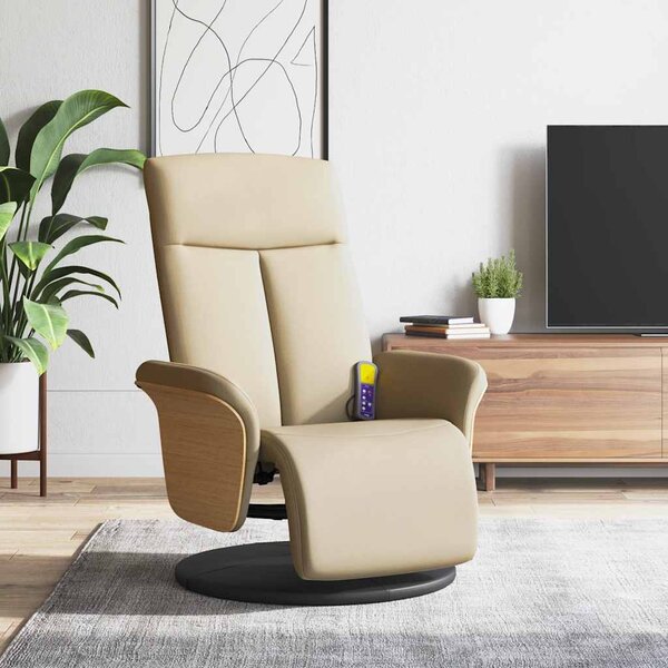VidaXL Masážní polohovací křeslo s podnožkou textil [356539] Barva: Tmavě zelená