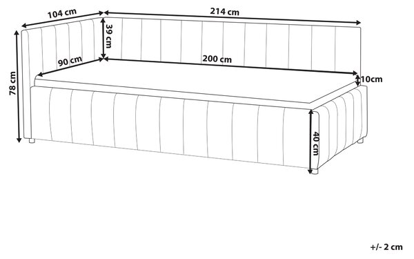 Denní postel Umělý samet LISIEUX 90 x 200 cm Pastelově růžová