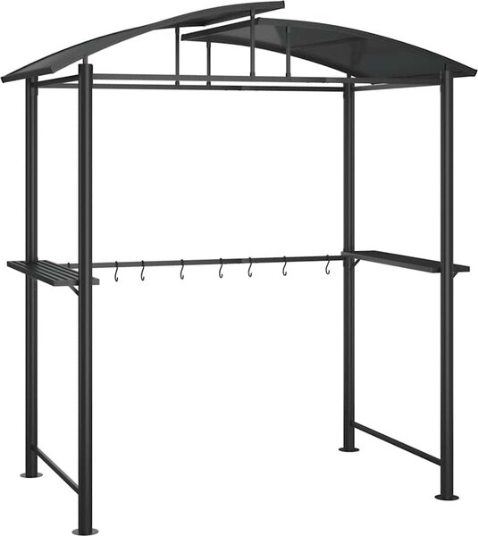VidaXL BBQ altán s bočními policemi antracitový 210x114x230 cm ocel [360139]