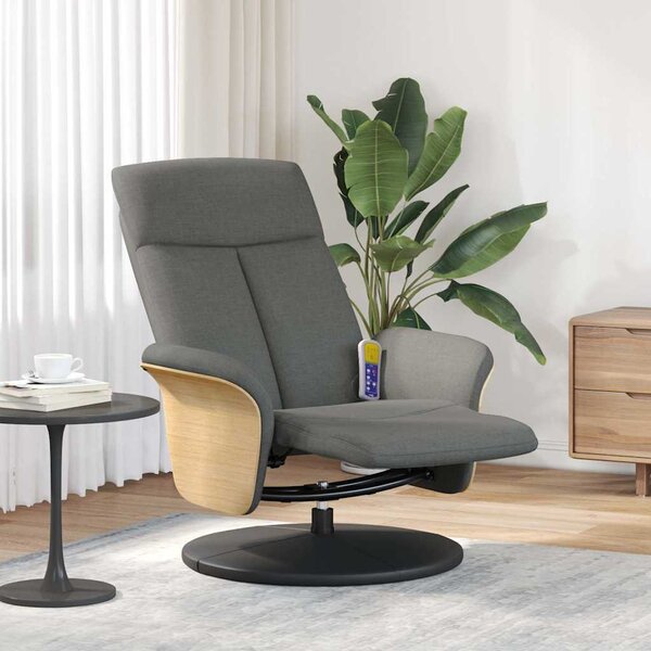 VidaXL Masážní polohovací křeslo s podnožkou textil [356539] Barva: Tmavě zelená