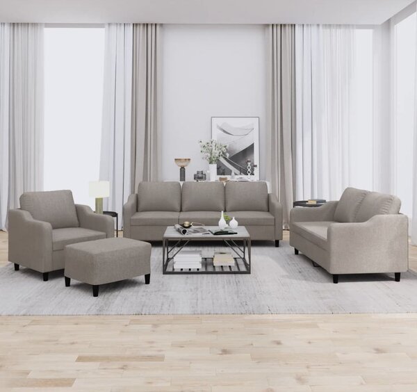 VidaXL 4dílná sedací souprava s poduškami textil [3201779] Barva: taupe