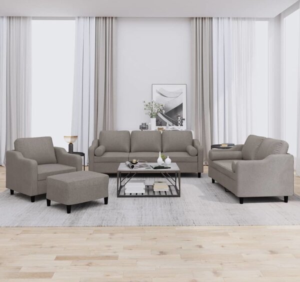 VidaXL 4dílná sedací souprava s poduškami textil [3201779] Barva: taupe
