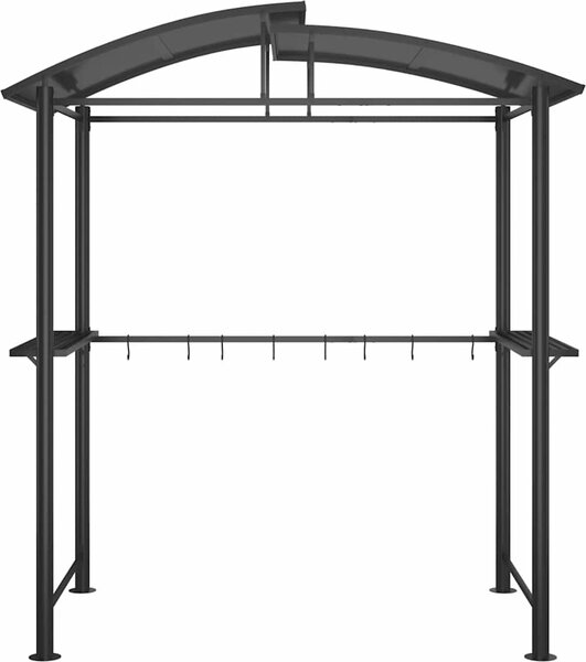 VidaXL BBQ altán s bočními policemi antracitový 210x114x230 cm ocel [360139]