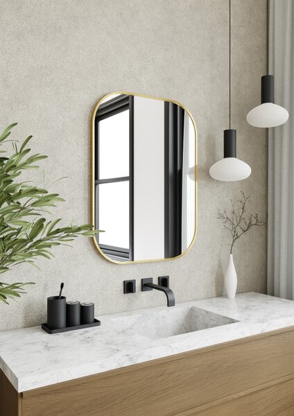 Dubiel Vitrum Luis Gold zrcadlo 60x80 cm oválný zlatá 5905241013176