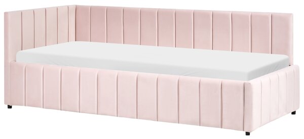 Denní postel Umělý samet LISIEUX 90 x 200 cm Pastelově růžová