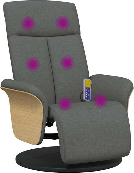 VidaXL Masážní polohovací křeslo s podnožkou textil [356539] Barva: Tmavě zelená