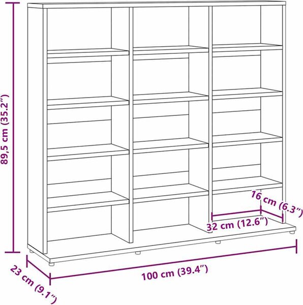 VidaXL Skříňka na CD 100 x 23 x 89,5 cm dřevotříska [862481] Barva: Bílá