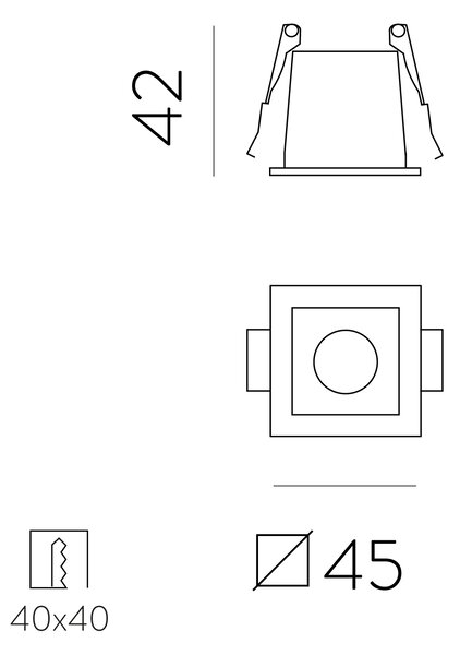 ACB Iluminacion Zapuštěné LED bodové svítidlo INVISIBLE, ⌀ 45 mm, 3W, CRI90, UGR