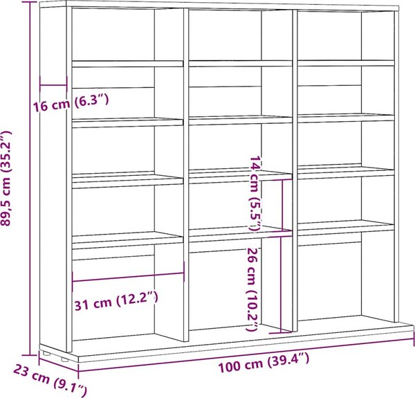 VidaXL Skříňka na CD 100 x 23 x 89,5 cm dřevotříska [862481] Barva: Bílá