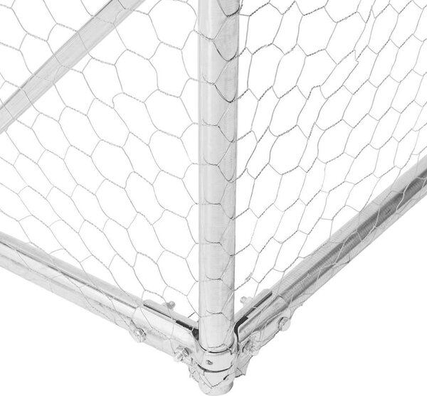 VidaXL Venkovní psí bouda s dveřmi 2x4x1 m pozinkovaná ocel [4105412]