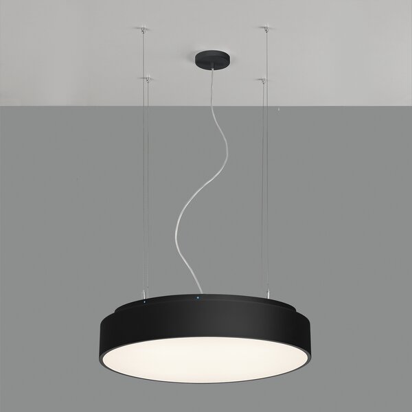 ACB Iluminacion Závěsné LED svítidlo s čističkou vzduchu ISIA, ⌀ 60 cm, CRI90, CCT switch 3000-4000K, dálkový ovladač Barva: Černá