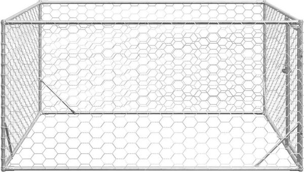 VidaXL Venkovní psí bouda s dveřmi 2x2x1 m pozinkovaná ocel [4105411]