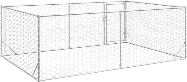 VidaXL Venkovní psí bouda s dveřmi 3x2x1 m pozinkovaná ocel [4105413]
