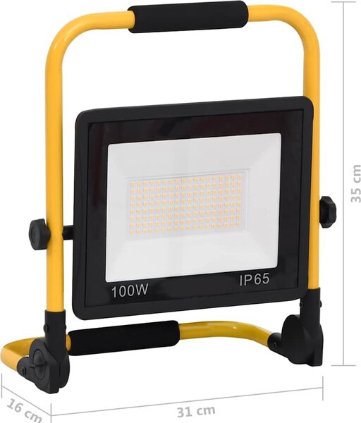 VidaXL LED reflektor s rukojetí 100 W teplé bílé světlo [149637] Barva: Teplá bílá