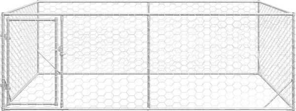 VidaXL Venkovní psí bouda s dveřmi 3x2x1 m pozinkovaná ocel [4105413]
