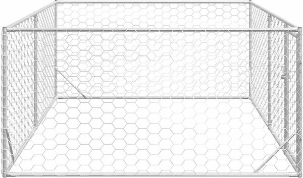 VidaXL Venkovní psí bouda s dveřmi 3x2x1 m pozinkovaná ocel [4105413]
