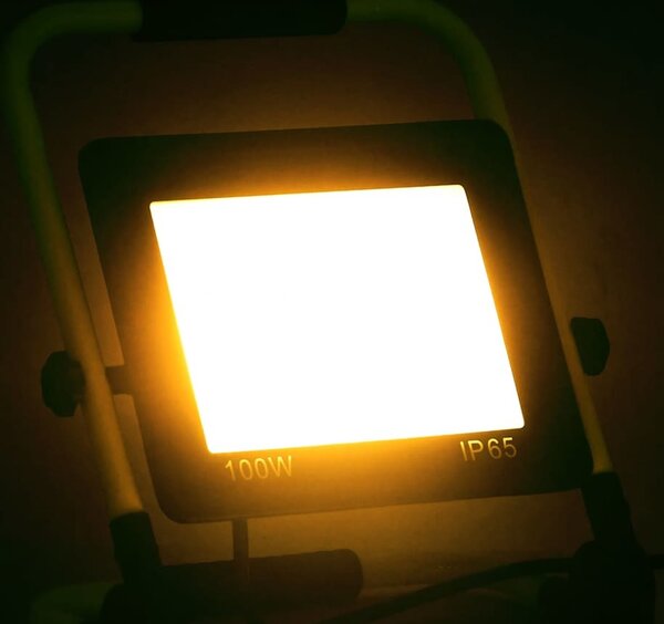 VidaXL LED reflektor s rukojetí 100 W teplé bílé světlo [149637] Barva: Teplá bílá
