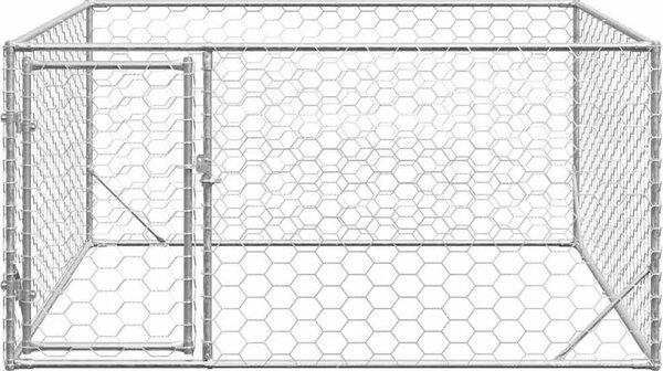 VidaXL Venkovní psí bouda s dveřmi 2x2x1 m pozinkovaná ocel [4105411]