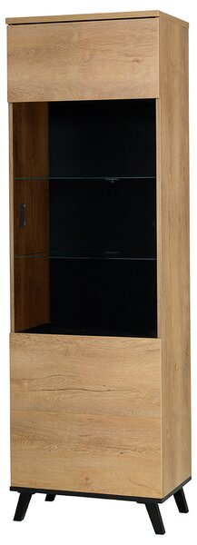 John II | vitrína 2P | 61 cm | dub lefkas světlý/černá