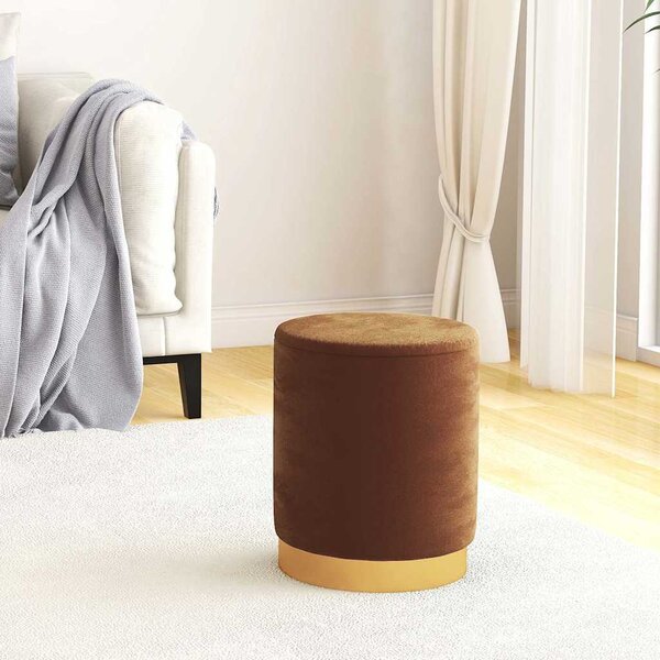 VidaXL Kulatá stolička s úložným prostorem samet 31 x 37 cm [340283] Barva: Hnědá