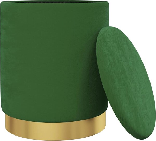 VidaXL Kulatá stolička s úložným prostorem samet 31 x 37 cm [340283] Barva: Hnědá