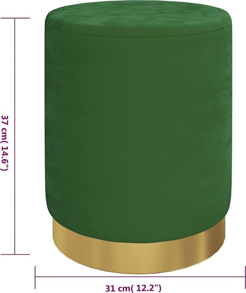 VidaXL Kulatá stolička s úložným prostorem samet 31 x 37 cm [340283] Barva: Hnědá